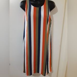 Massimo Fabbro Italy Striped Sleeveless Shift Dress Multicolor US/CA 6